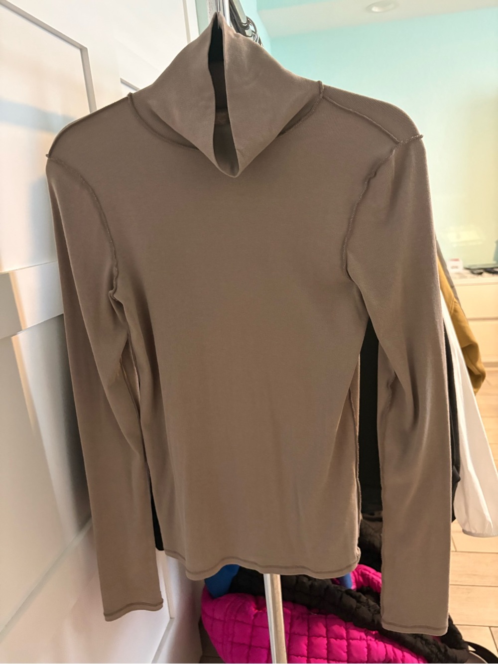 Free People We the Free Good Good Turtleneck, size medium, color cocoa
